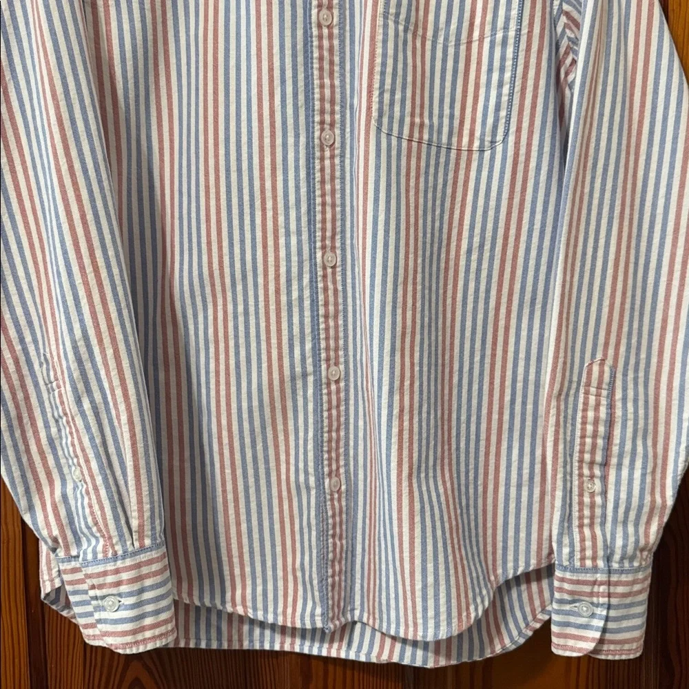 J Crew Flex Oxford Button Down Cotton Shirt Slim Fit - Pink / Blue / White